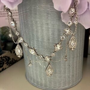 Ann Klein Clear Rhinestone Crystal Vintage Bridal Necklace